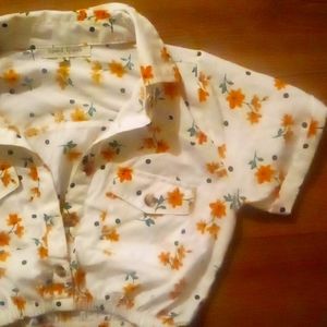 Women's medium Button down sinch waist crop made by SPEED LIMIT